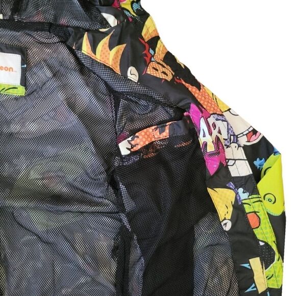Nickelodeon Rugrats & Rocko Mash Print Windbreaker Full Zip Jacket Kids M - Picture 3 of 5